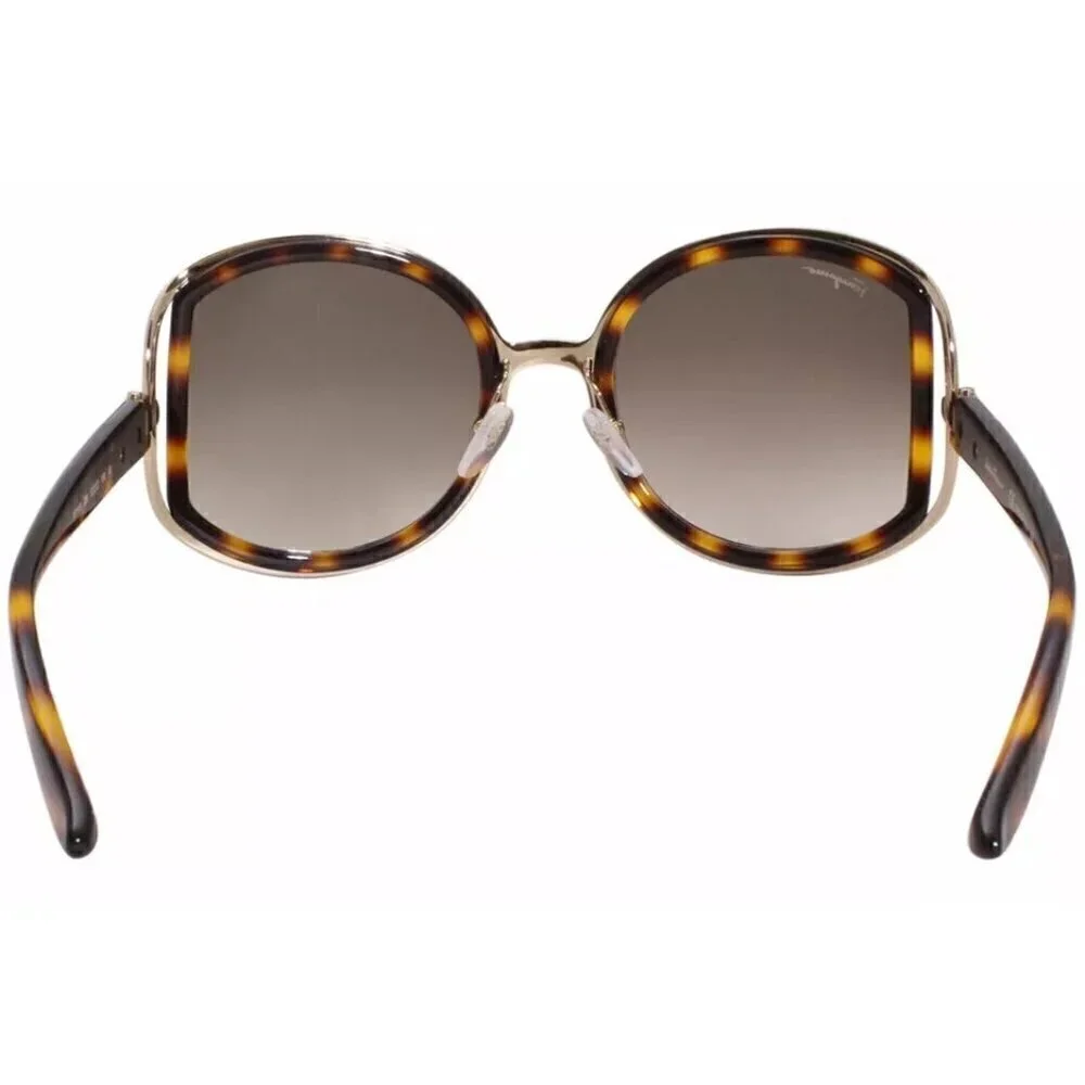 NIB Salvatore Ferragamo Oversize Tortoise Brown Side Cut Out 52mm Sunglasses